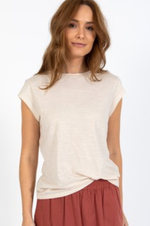 Load image into Gallery viewer, Coster Copenhagen - Heart Metallic Tee - Sand/Gold
