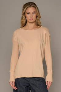 Crossley - Chion Long Sleeve Cotton Top - Denim