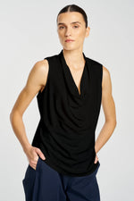 Load image into Gallery viewer, Mela Purdie - Drape Shell Top - Black
