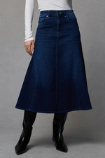 Load image into Gallery viewer, Dricoper - Abby Flare Skirt - Indigo Blue
