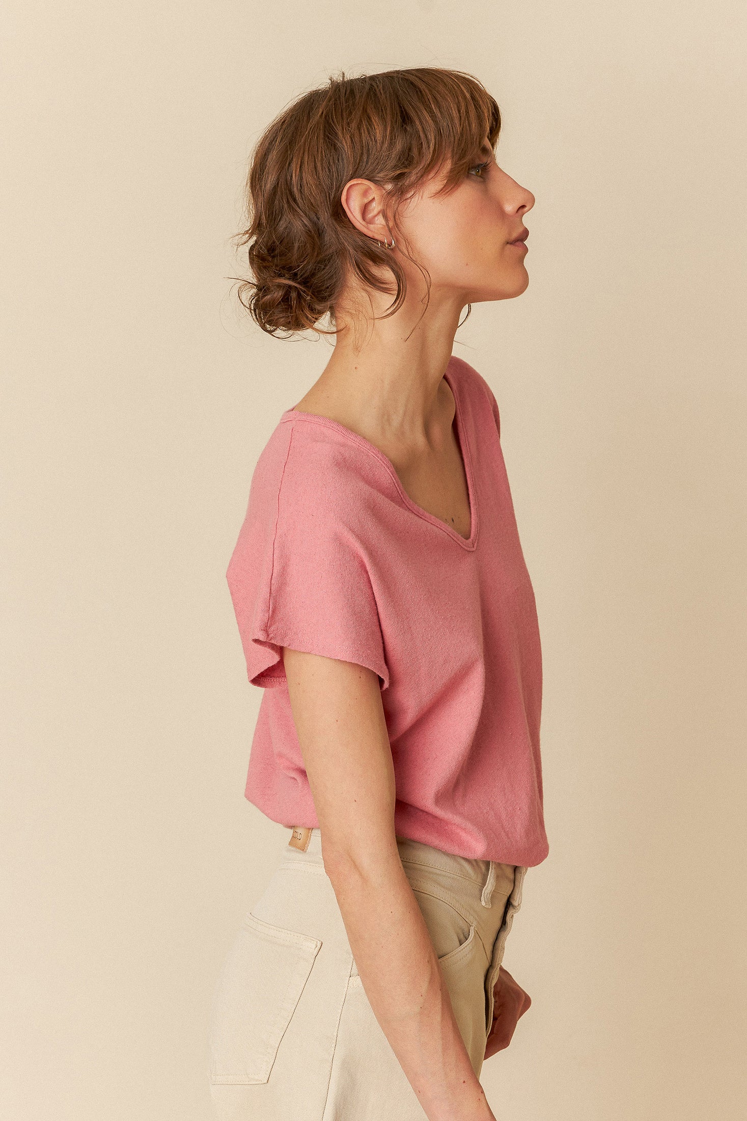 Indi And Cold - Rustic Effect Melange T Shirt - Sandia 365