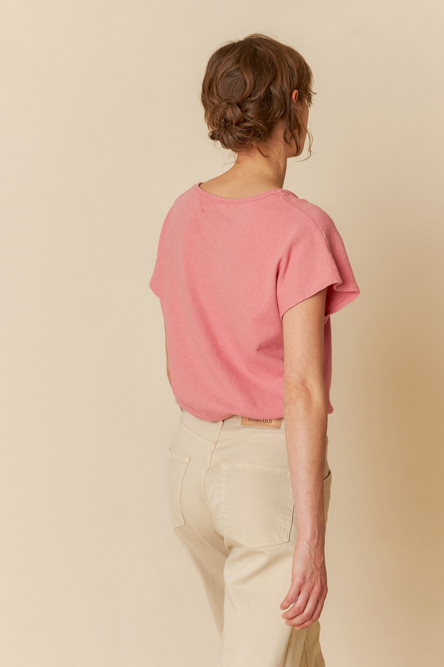 Indi And Cold - Rustic Effect Melange T Shirt - Sandia 365