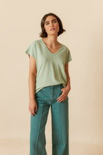 Load image into Gallery viewer, Indi And Cold - Rustic Effect Melange T Shirt - Aqua 365
