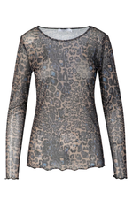 Load image into Gallery viewer, Coster Copenhagen - Eve Mesh Blouse - Big Leo Print Blue

