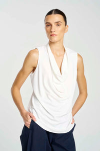 Mela Purdie - Drape Shell Top - Cream