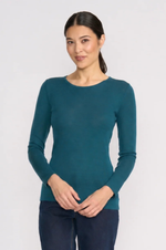 Load image into Gallery viewer, Foil - Fine Merino Crew Neck Top - Midnight Green
