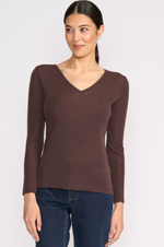Load image into Gallery viewer, Foil - Fine Merino Crew Neck Top - Ristretto
