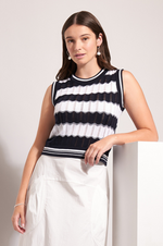 Load image into Gallery viewer, Foil - Say Hello Tank - Navy White
