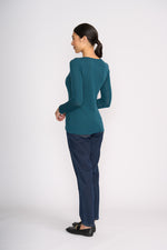 Load image into Gallery viewer, Foil - Fine Merino Crew Neck Top - Midnight Green
