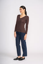 Load image into Gallery viewer, Foil - Fine Merino Crew Neck Top - Ristretto
