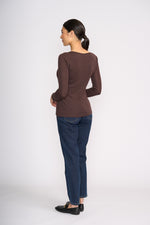 Load image into Gallery viewer, Foil - Fine Merino Crew Neck Top - Ristretto
