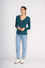 Load image into Gallery viewer, Foil - Seams Perfect Top - Midnight Green

