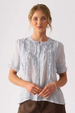 Load image into Gallery viewer, Foil - Frill Of It Blouse - Pale Blue
