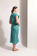 Load image into Gallery viewer, Foil - Cutting Edge Dress - Thyme
