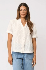 Load image into Gallery viewer, Foil - Crushing It Cap Sleeve Shirt - White Texture

