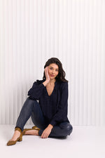 Load image into Gallery viewer, Foil - Knotting Hill Blouse - Midnight
