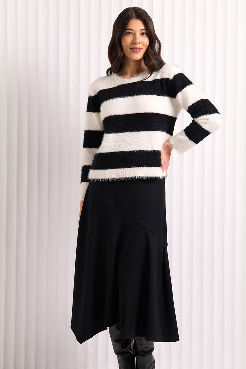 Foil - Top Bird Jumper - Black/Pearl Stripe
