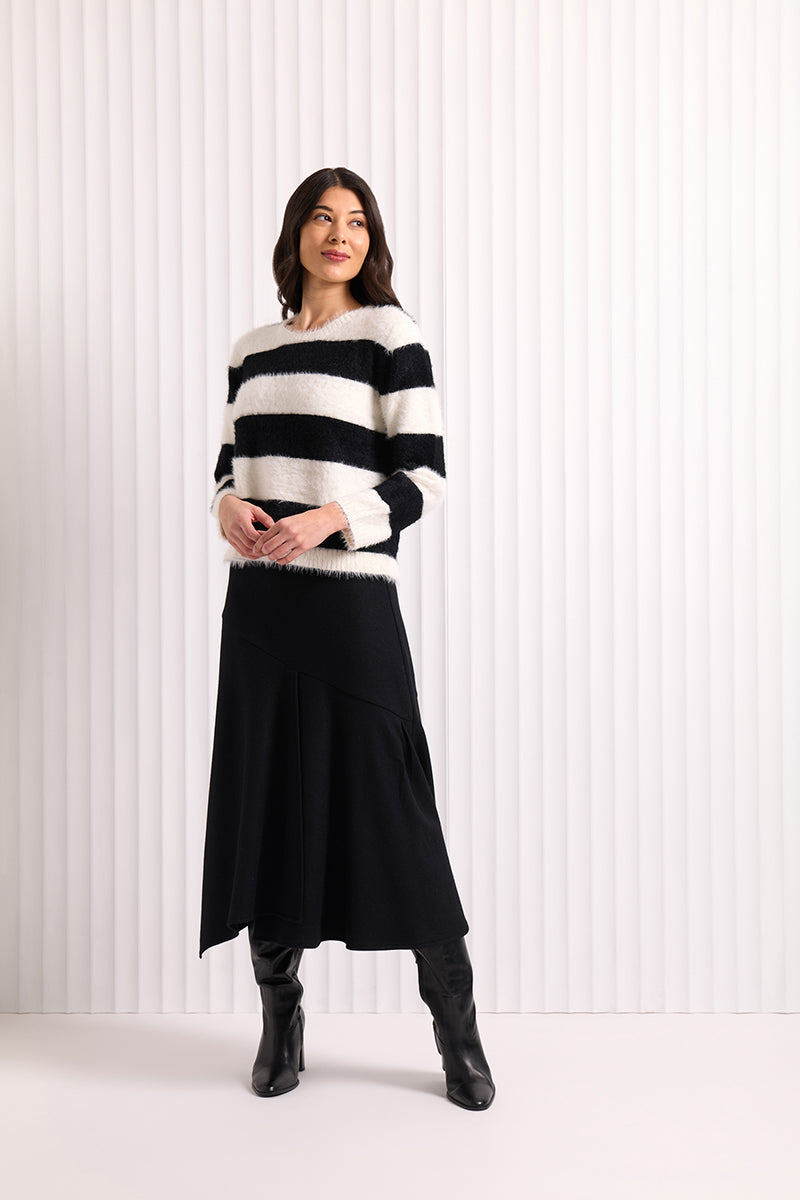 Foil - Top Bird Jumper - Black/Pearl Stripe