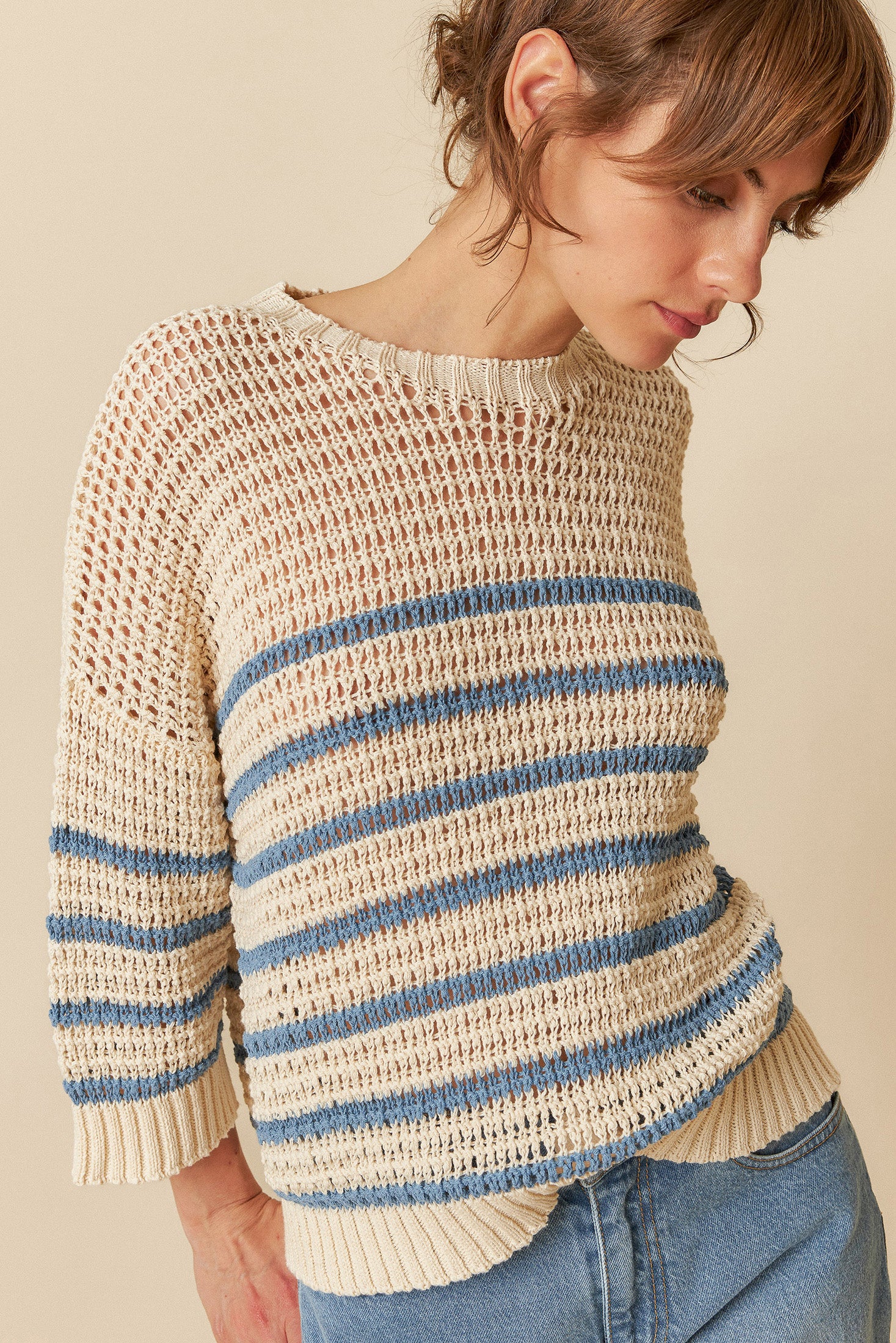 Indi And Cold - Bicolor Stripes Knit - Indigo 475