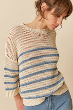 Load image into Gallery viewer, Indi And Cold - Bicolor Stripes Knit - Indigo 475
