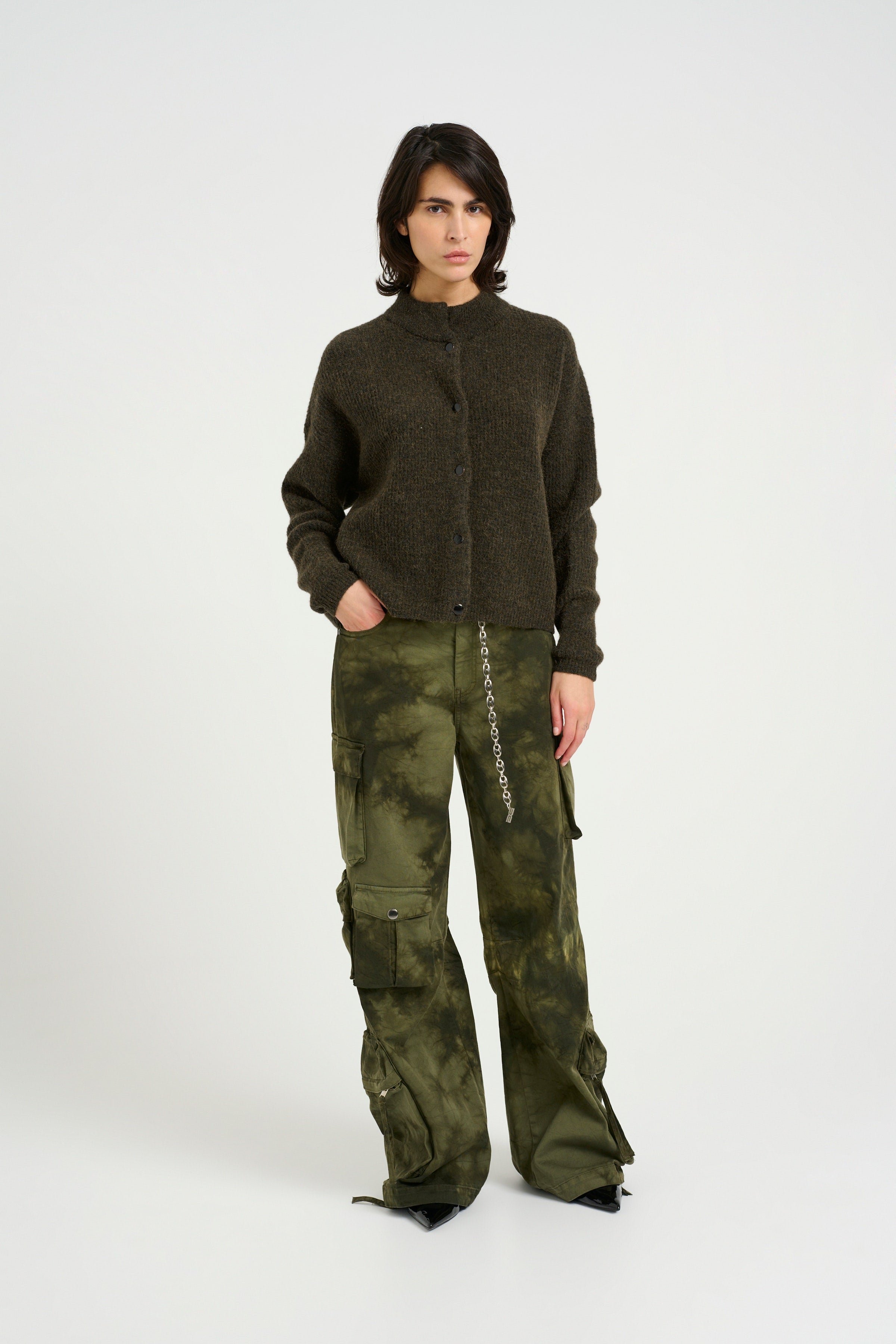 Gestuz - AlphaGZ Short Cardigan - Olive Melange