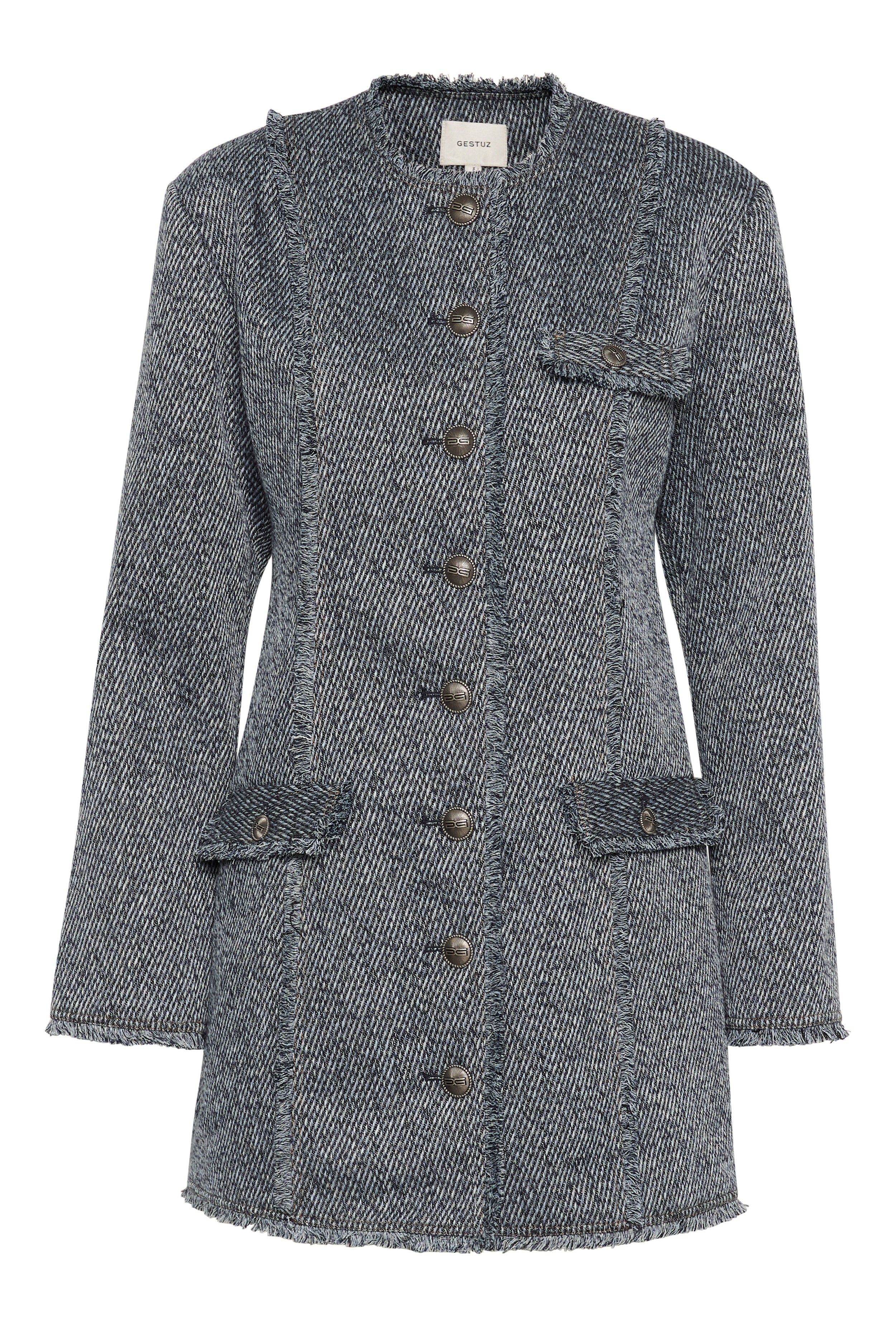 Gestuz - BelmaGZ Dress - Blue Twill Structure