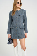 Load image into Gallery viewer, Gestuz - BelmaGZ Dress - Blue Twill Structure
