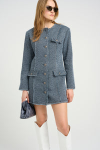 Gestuz - BelmaGZ Dress - Blue Twill Structure
