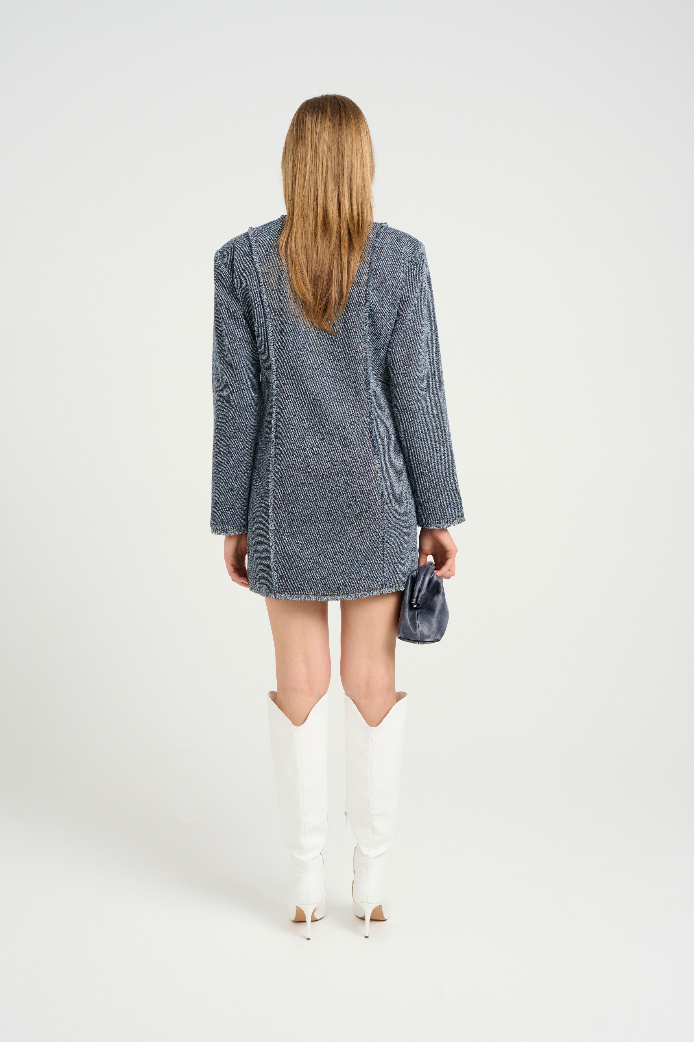 Gestuz - BelmaGZ Dress - Blue Twill Structure