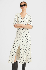 Load image into Gallery viewer, Gestuz - Dottia Midi Dress - Afterglow with Black Dot
