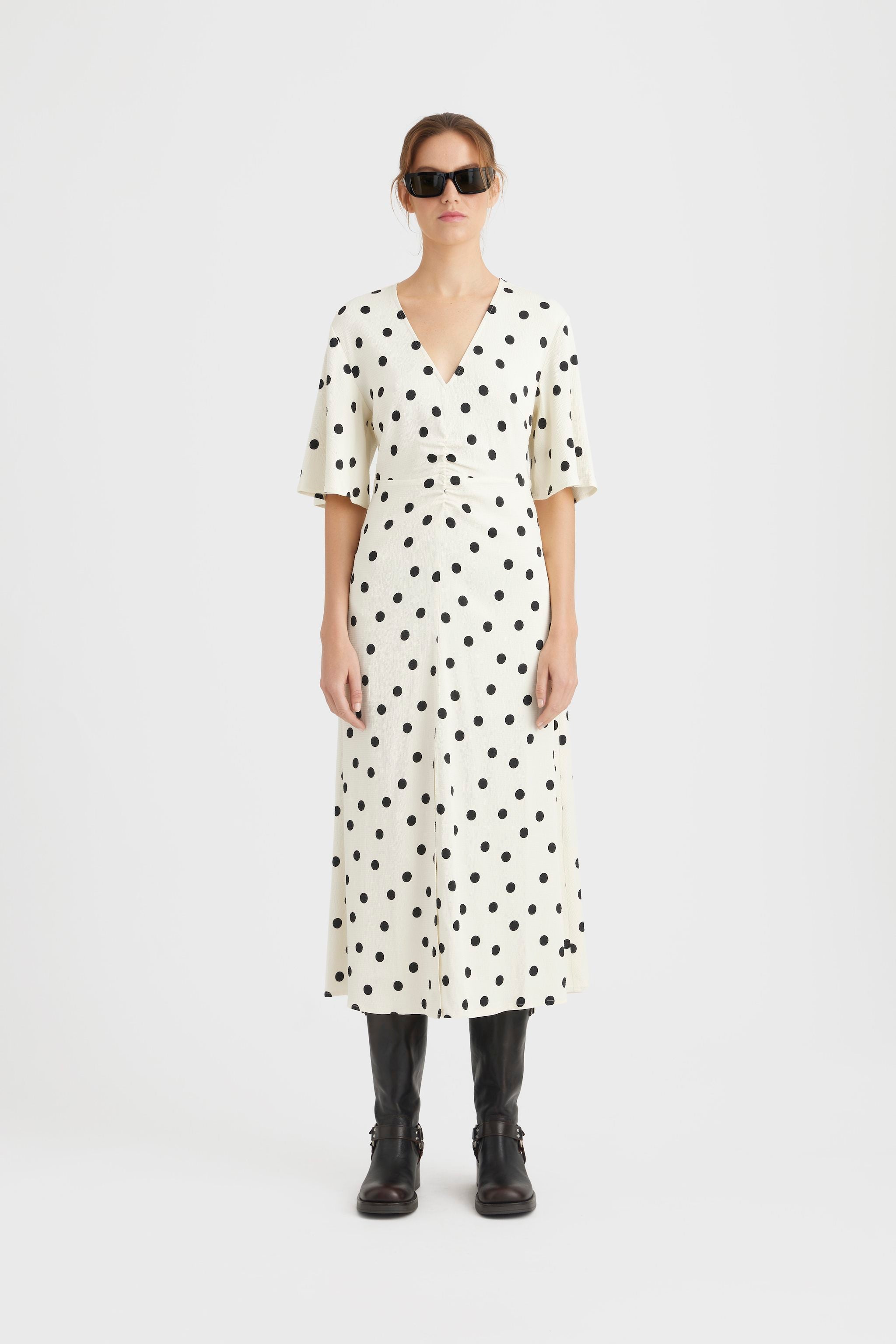 Gestuz - Dottia Midi Dress - Afterglow with Black Dot