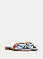 Load image into Gallery viewer, Hispanitas - Flat Yakarta Sandal - Sky/Tan
