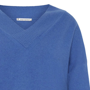 Mansted - Hannah V Neck Sweater - Sky Blue