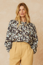 Load image into Gallery viewer, Indi And Cold - Flowy Dobby Shirt - Black

