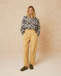 Indi And Cold - Flowy Dobby Shirt - Black