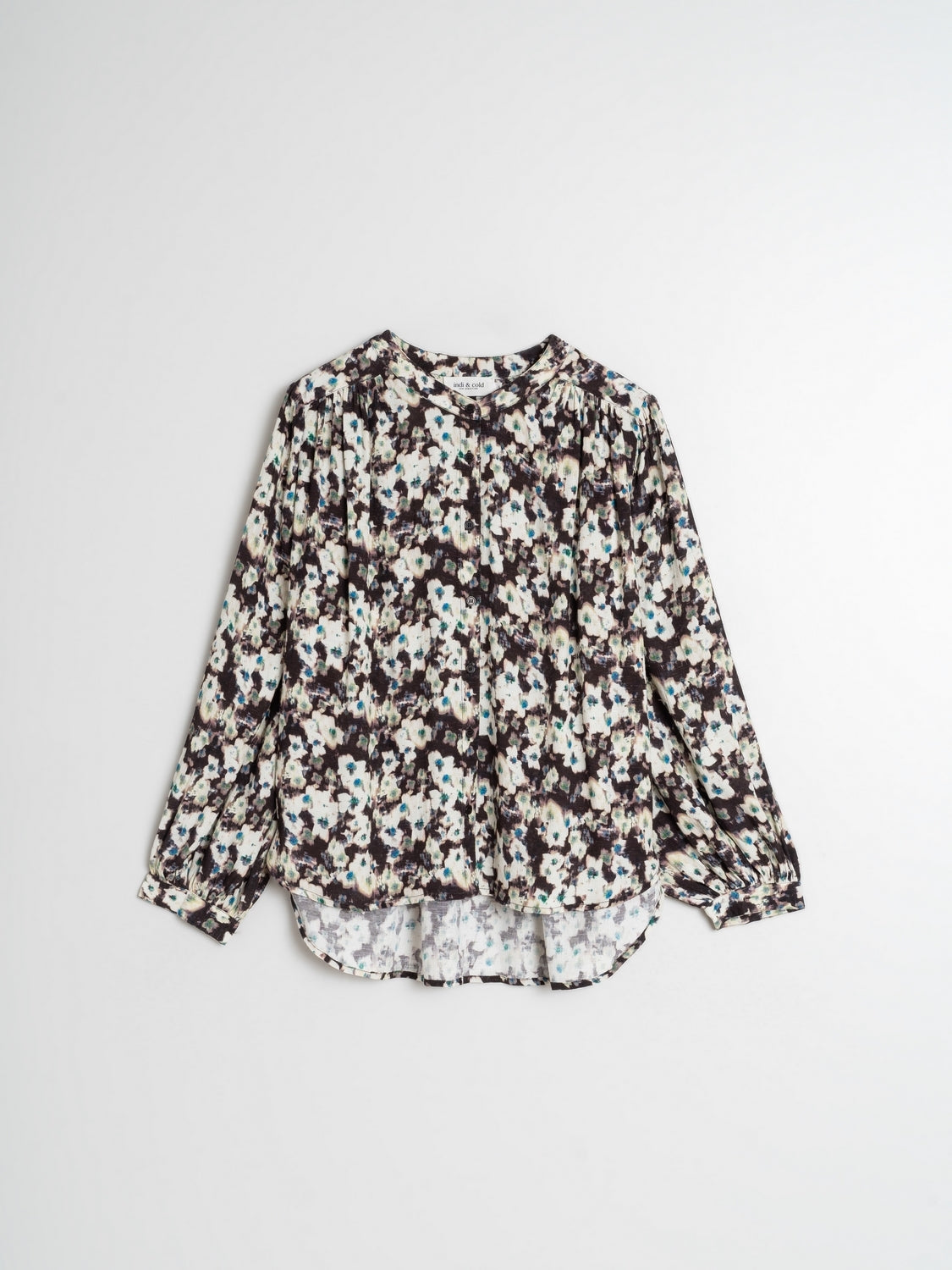 Indi And Cold - Flowy Dobby Shirt - Black