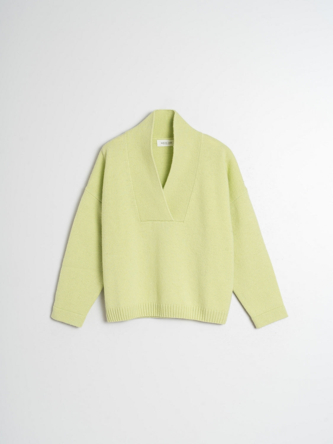 Indi And Cold - Knitted Shawl Collar Jumper - Sorbet