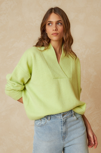 Indi And Cold - Knitted Shawl Collar Jumper - Sorbet