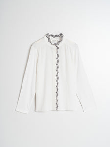 IndiAnd Cold - Combined Ruffle Contrast T-Shirt - White