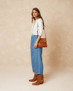 IndiAnd Cold - Combined Ruffle Contrast T-Shirt - White
