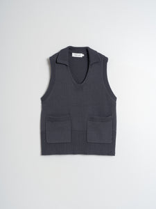 Indi And Cold - Cotton Polo Collar Vest - Night