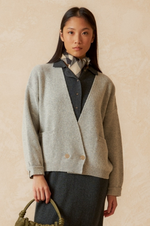 Load image into Gallery viewer, Indi And Cold - Cross Knit Jacket - Grey Vigor
