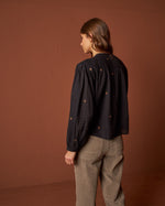 Load image into Gallery viewer, Indi And Cold - Embroidered Gauze Shirt - Black
