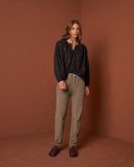 Load image into Gallery viewer, Indi And Cold - Embroidered Gauze Shirt - Black
