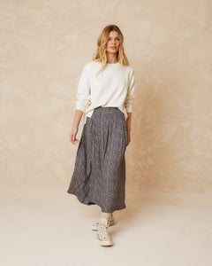 Indi And Cold - Midi Printed Skirt - Midnight