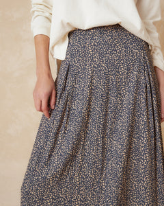 Indi And Cold - Midi Printed Skirt - Midnight