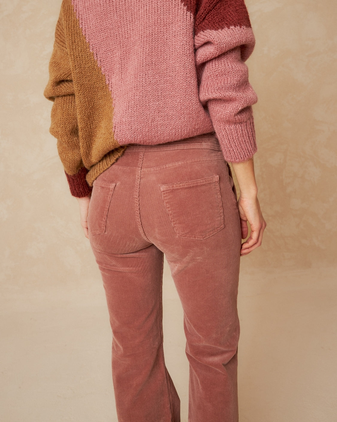 Indi And Cold - Noah Micro Cord Flared Pant - Almond