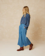 Load image into Gallery viewer, Indi And Cold - Printed Viscose Blouse with Smock Detail - Indigo
