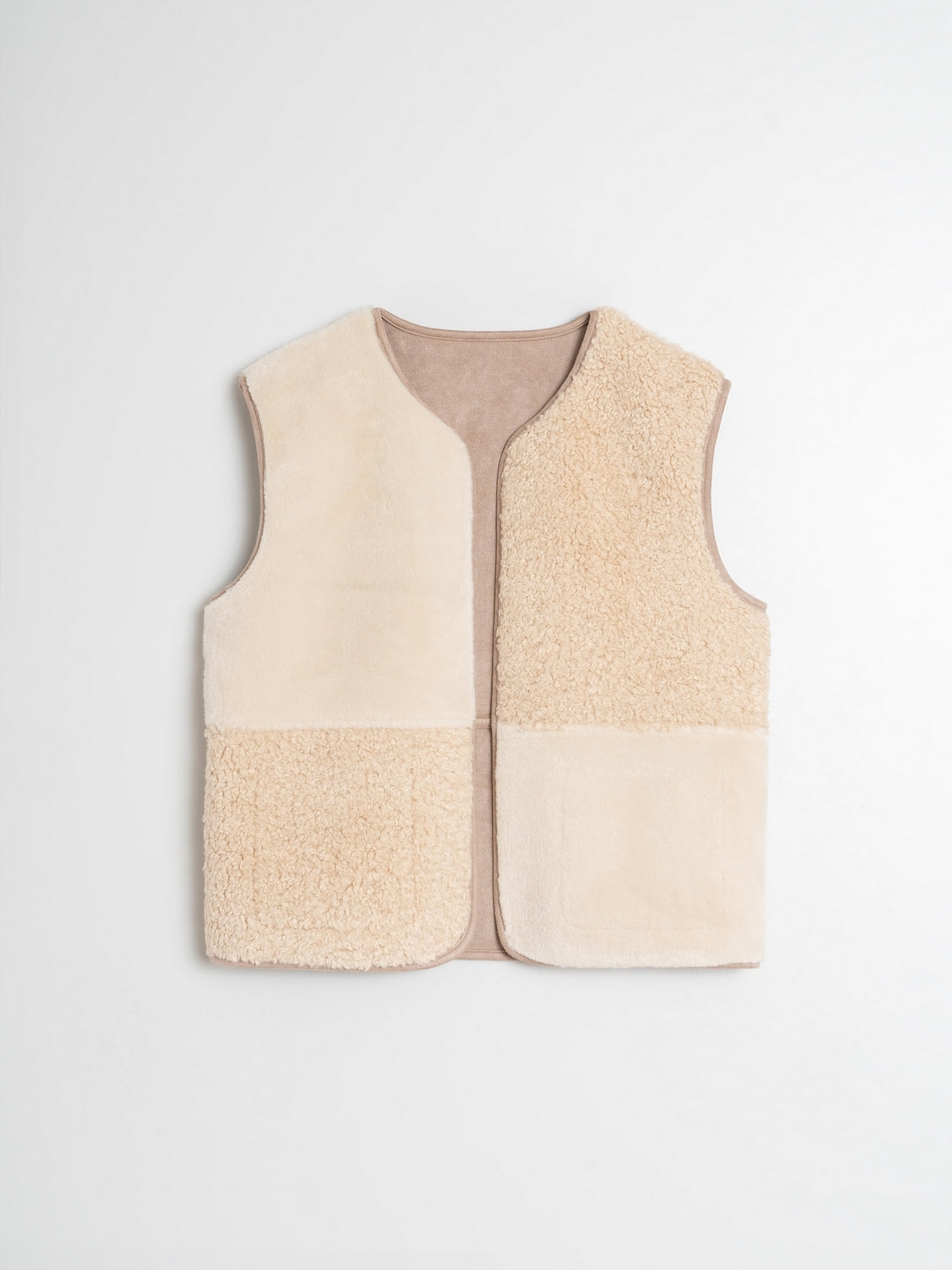 Indi And Cold - Reversible Patch Vest - Ecru