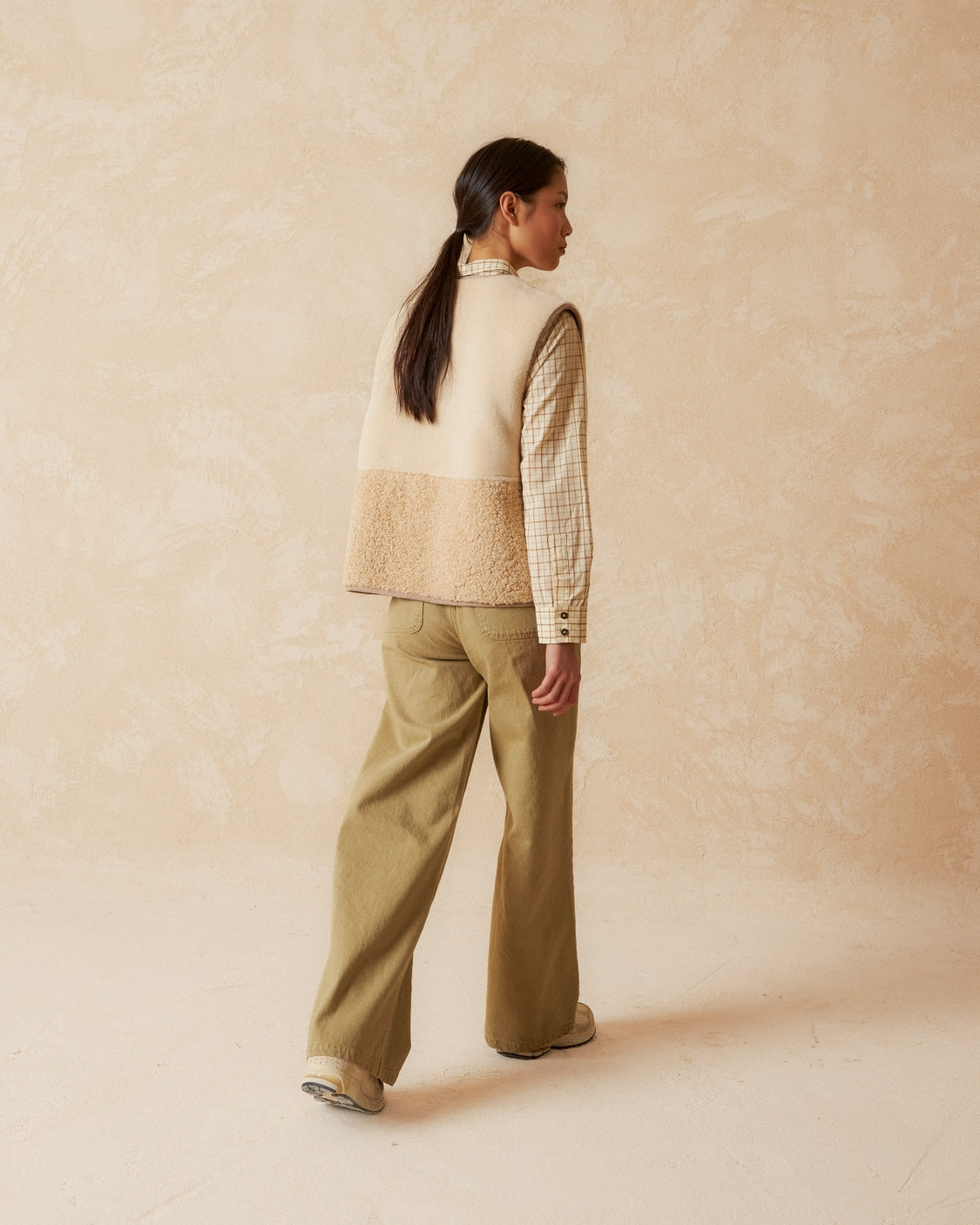 Indi And Cold - Reversible Patch Vest - Ecru